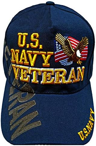 Buy Caps and HatsU.S. NAVY Veteran Baseball Cap Blue Adjustable Military Vet Hat Flag Eagle Men Women Embroidered