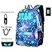 Anime Luminous Backpack Noctilucent School Bags Daypack USB chargeing port Laptop Bag Handbag For Boys Girls Men Women (Black-Star 3)