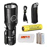 Nitecore MH20GT 1000 Lumens USB Rechargeable Long Throwing CREE XP-L HI V3 Flashlight with 3400 mAh 18650 Li-ion Battery, Battery Organizer and 2xCR123A Batteries