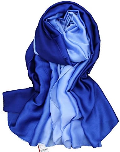 Fashion Summer Silk Gradient Color Soft Lightweight Elegant Sheer Long SunScreen Shawls for Women