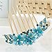AnVei-Nao Womens Girls Rhinestones Flower Hair Combs Pins Hair Accessories Blue