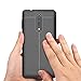 NALIA Leather Look Case Compatible with Nokia 8, Silicone Ultra-Thin Protective Phone Cover Rubber-Case Premium Gel Soft Skin, Shockproof Slim Back Bumper Protector Smartphone Back-Case Shell - Black