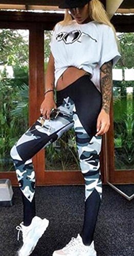Yoga Pants, CieKen Hot Sale Yoga Capris Workout Leggings Stretch Sports Pants Trousers for Fitness Riding Running (4-Camouflage, Medium)