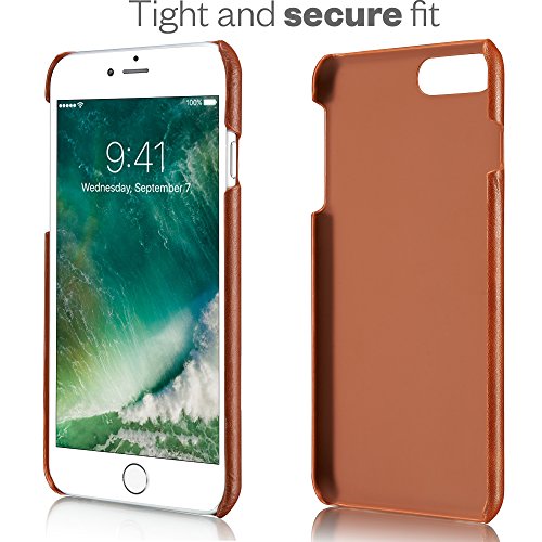 KAVAJ iPhone 8 Plus iPhone 7 Plus Case Leather Tokyo Cognac-Brown Slim-Fit Genuine Leather iPhone 8 Plus Wallet Case Leather Bumper Case With Business Card Holder Cover for Apple iPhone8 Plus