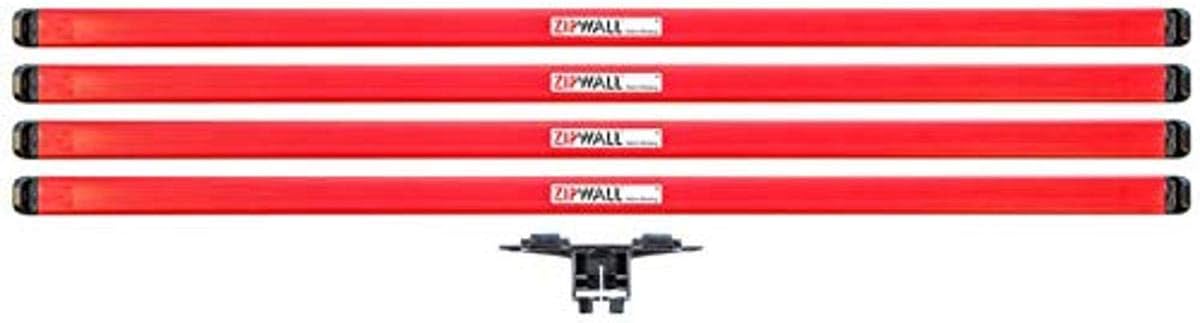 ZipWall MS4 Dust Barrier MagStrip Fastener (Pack of 4), Red