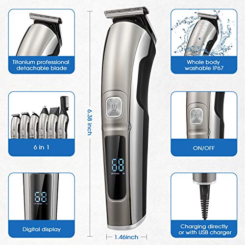 2020 Cordless Beard Trimmer for Men，Dlamer Hair Clipper for Men with 11 in 1 Mustache Trimmer