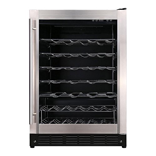 Magic Chef 23.4 in. W 50-Bottle Wine Cooler in Stainless Steel-HMWC50ST