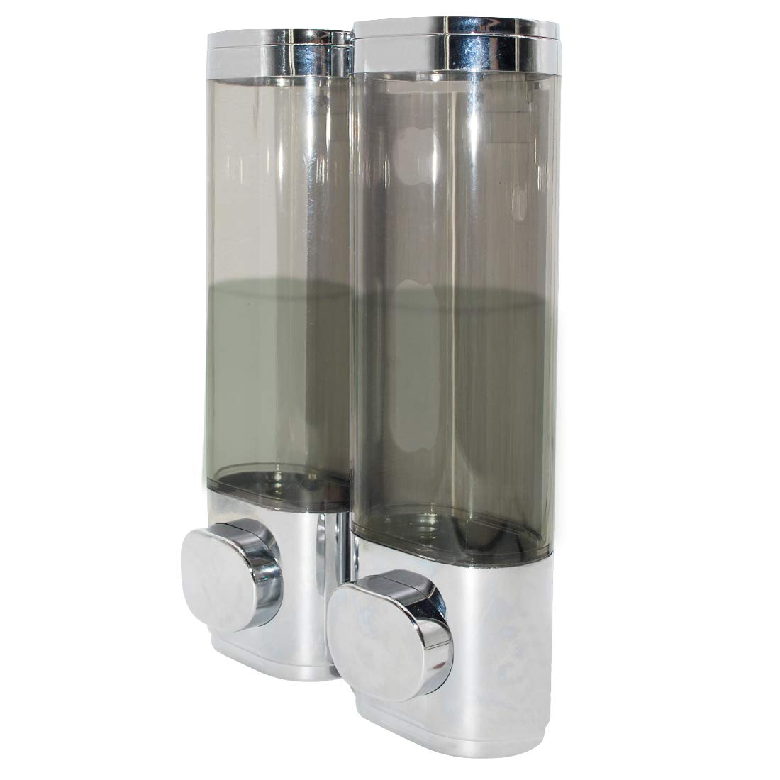 Photo 1 of 2-Chamber Soap Dispensers Wall Mount,400ml Bathroom Shower Pump Dispenser,Press Manually Lotion Shower Soap Dispenser Usefor Home,Bath,Kitchen,Hotels,Restaurants(Silver)