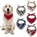 BINGPET Classic Plaid Dog Bandana - 5 Pack Washable Square Dog Kerchief Pet Triangle Bulk Scarf Cotton Bandana for Small to Large Dogs