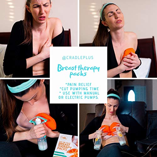 Breast Therapy Pack | Cold or Hot Gel Packs for Breastfeeding Relief | Soothing Mastitis Engorgement Swelling | Nursing Pain Relief Pads | Increase Milk Production | 2 Therapy Packs + 2 Sleeve Cover