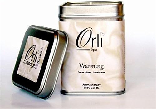 Orli Warming Massage Candle 108g - warm and relaxing with Moroccan Argan oil, Orange, Ginger & Frankincense