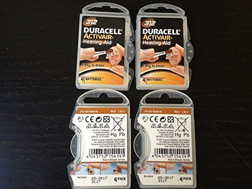 WallEc(TM) (Pack of 12) Duracell Size 312 Activair Hearing Aid Batteries A312 - EXP 2017