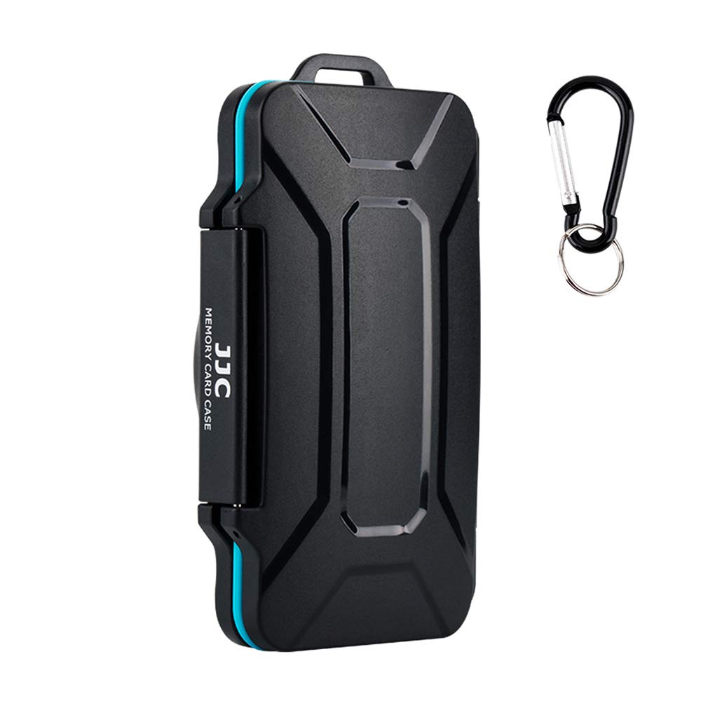 JJC Memory Card Case 24 Slots Carrying Water-Resistant Holder Storage for 12 SD SDHC SDXC and 12 CFexpress Type A Cards with Carabiner