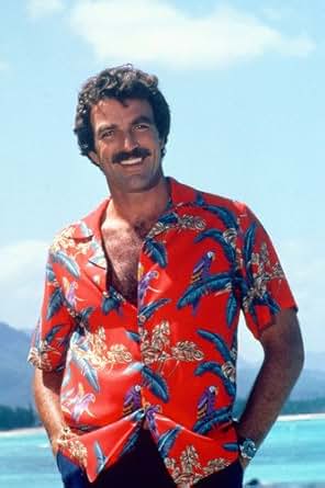 Magnum, P.I. Tom Selleck in classic red Hawaiian Shirt 24x36 Poster at