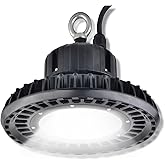 60W UFO LED High Bay Light, 7800LM 100-277V Dimmable (0-10V), 5000K Daylight, Bay Led Shop Lights with Plug, Hanging Hook, Su