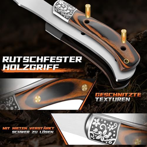 Spaltaxt mit Flammenmuster, Hochwertiger Kohlenstoffstahl, Full-Tang