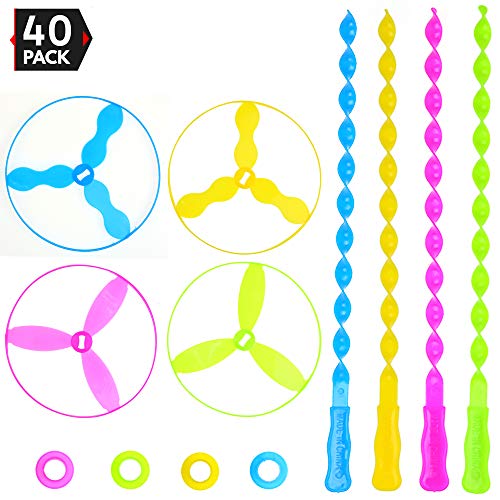 Big Mo's Toys Flying Discs - Twist Disc Flyer Saucers for Party Favors and Prizes - 40 Sets