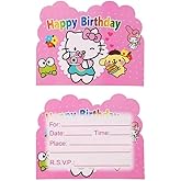 AQHOFSV 20 Pcs Cat Birthday Party Invitation Card Party Supplies Decoration (pink)
