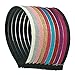 CN 10pcs Headbands for Girls, Glitter Cute Rainbow Hairbands, Non-Slip Headhoop Printed Mermaid Hair Accessories for Children Teens Girls Kids Headband (Solid Color)