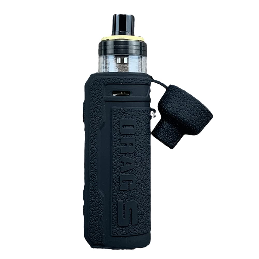 RUIYITECH Texture Case for Voopoo Drag S PNP-X Case silicone Cover Sleeve rubber Skin (Black)