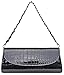 ILISHOP On Sale Women's Envelope Clutch Patent Croc Skin Party Clutch Fashion Shoulder Bags For Lady (Black)