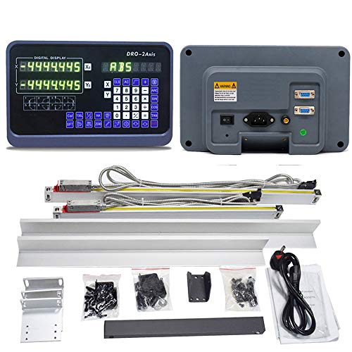 DRO 2 Axis Digital Readout Display with 2pc Glass