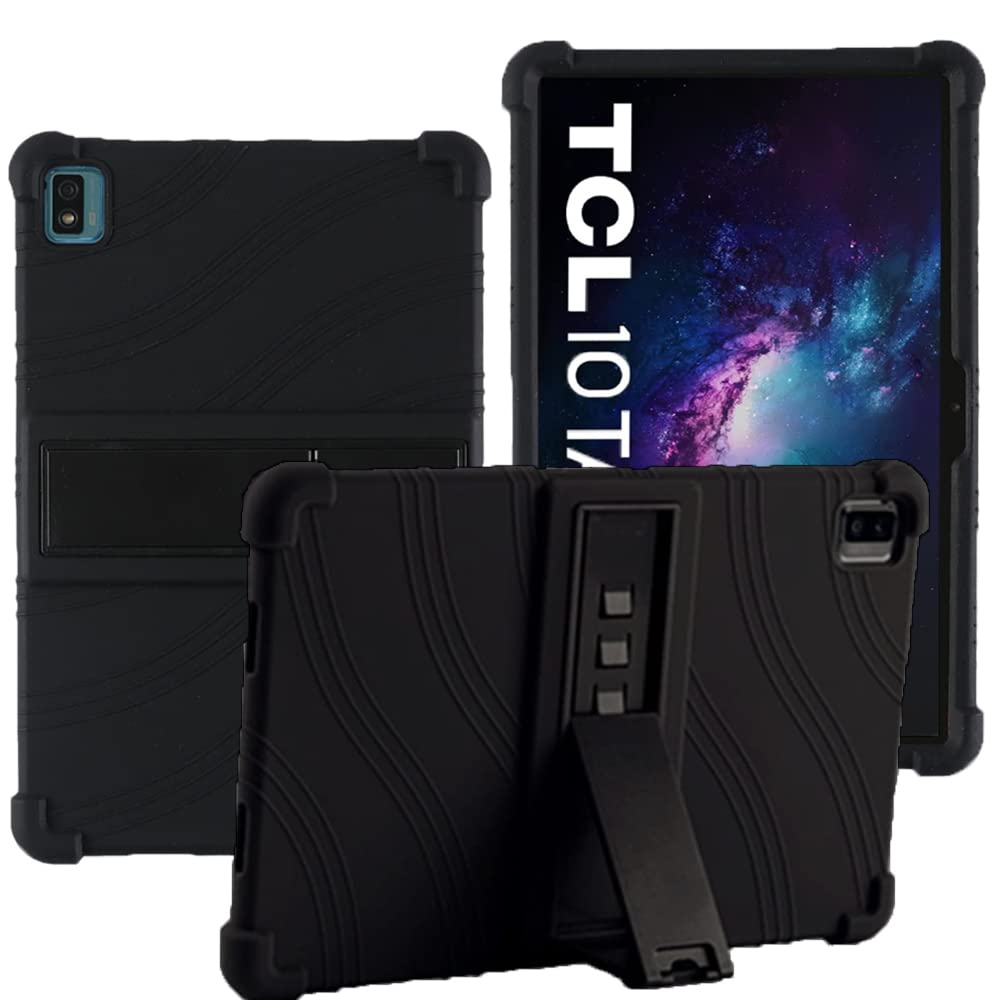 YHFZR Case for TCL 10 Tab Max 4G(10.36"), Soft Kid Friendly Light Weight Build in Kickstand Protective Case for TCL 10 Tab Max 4G(10.36"), Black