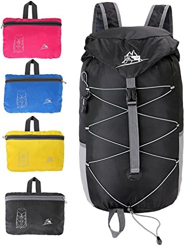 Acrofly 35L Lightweight Waterproof Foldable Travel Backpack Small Outdoor Packable Daypack For Camping &amp; Hiking (black)