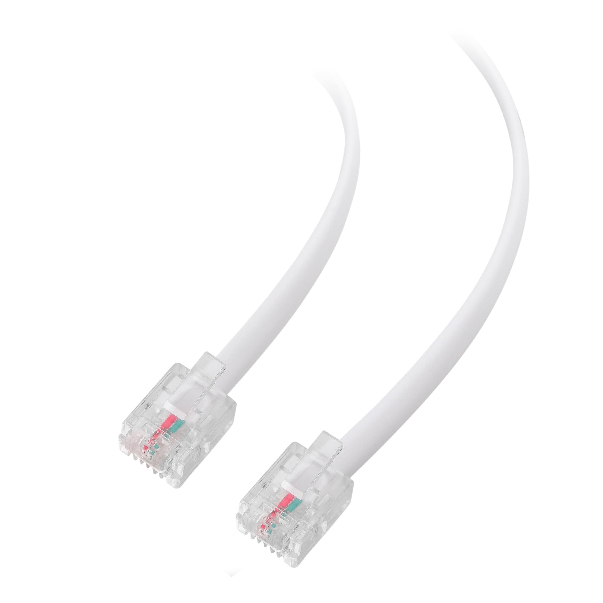 Cable Matters 2-Pack ADSL Cable 5m (RJ11 to RJ11 Cable) for Telephone, Internet DSL, ADSL, Modem in White - 5m
