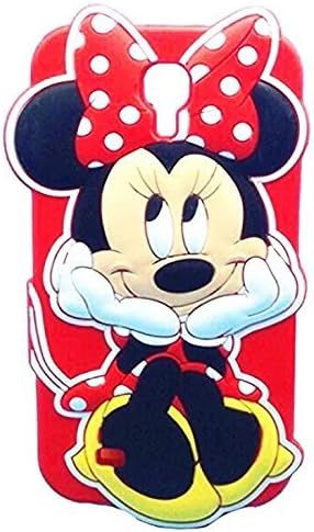 S4 Case,Galaxy S4 Case,Galaxy S4 Minnie Case,Bat King 3D Cute Cartoon Mouse Minnie Soft Silicon Gel Rubber Case Cover Skin for Samsung Galaxy S4 i9500(Red Minnie Smile)