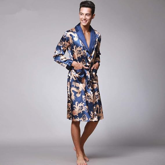 mens silk robe paisley