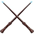 TERUIPE Light Up Magic Wizard Wands Sound Illuminating Toy Wand for Kids Girls Boys Party Costume Cosplay Accessory Halloween Favors 2 Piece Brown