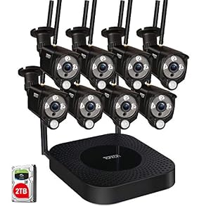 [3MP&2 Way Audio] Tonton HD Security Camera System Wireless,8CH 5MP NVR with 2TB HDD and 8PCS 3MP Outdoor Bullet Cameras…