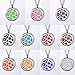 HOUSWEETY Aromatherapy Essential Oil Diffuser Necklace-Stainless Steel Locket Pendant,11 Refill Pads(Non-engraving)