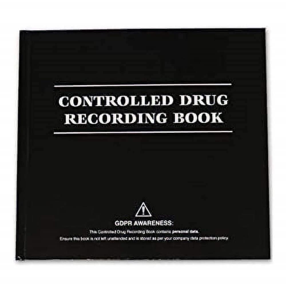 V Safety Controlled Drugs Book – Hardback Controlled Drug Recording Book, GDPR Compliant – 194 Page Durable Record Book for Clinics, Care Homes, First Aid Rooms & Workplace Use