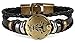 Hamoery Punk Alloy Leather Bracelet for Constellation Braided Rope Bracelet Bangle