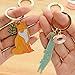 JUNKE 4 PCS Animal Shape Style Keychain Novelty Metal Enamel Cute Fox Cat Key Chain Charmed Gifts Keyring for Kids Women Girls Boys