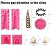 Unicorn Molds,Birthday Small Cake Silicone Mould Bonus With Mini Unicorn Fondant Candy Making Mold, Unicorn Horn ear Eyelash Baking Cupcake Topper Kit(Set of 7)
