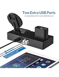 CHGeek - Base de carga inalámbrica 8 en 1 con 2 puertos USB para Apple Watch Series 1 2 3 4, Airpods 1 2, Apple Pencil, iPhone Xs X Max XR X 8 8Plus, color negro