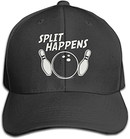 Split Happens Funny Duck Bowling Adjustable Peaked Baseball Cap Flat Hat
