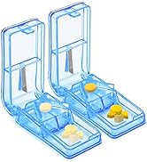 2PCS Pill Cutter - Design in The USA - Pill Cutters for Small or Large Pills - Safety Shield Mult...