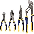 Irwin 2078707 Pro 4-Piece 6-Inch Diagonal, 6-Inch Slip Joint, 8-Inch Long Nose and 10-Inch Groove Joint Plier Tray Set