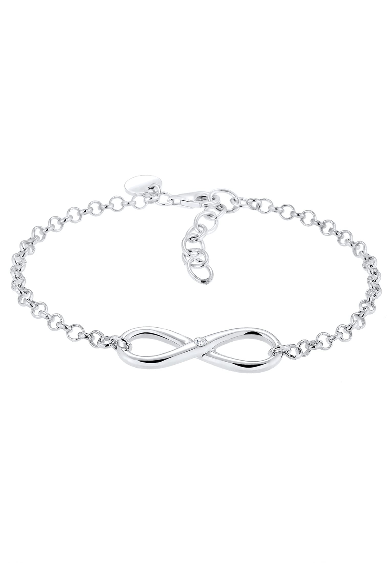 Elli Women's 925 Sterling Silver Zirconia Infinity Love Friendship Forever Bracelet of Length 16 cm