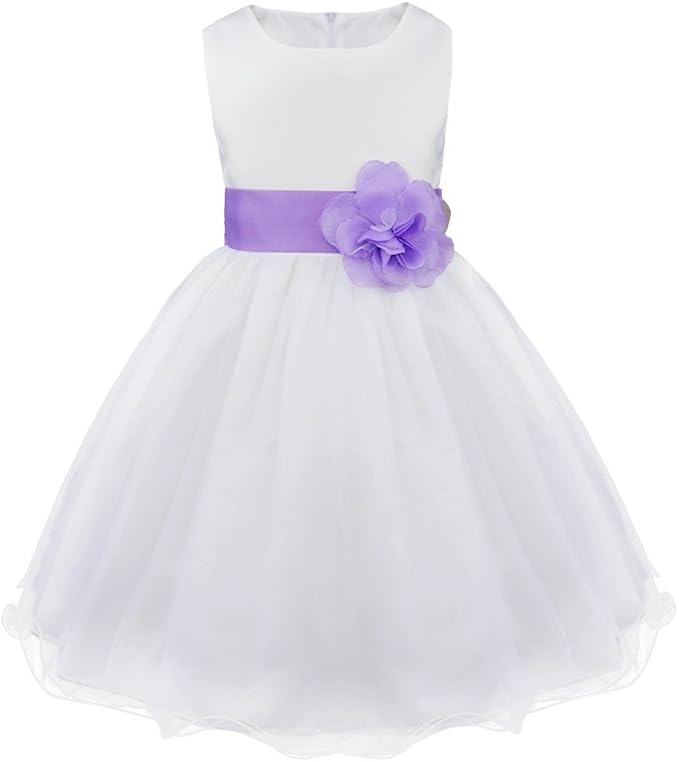 Msemis Robe Bebe Filles Satin Demoiselle Ceremonie Sans Manches