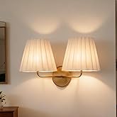 Modern Brass Double Sconce for Transitional Decor - Hardwired Lighting, Modern Design, Wall Light for Bathroom, Bedroom, Livi