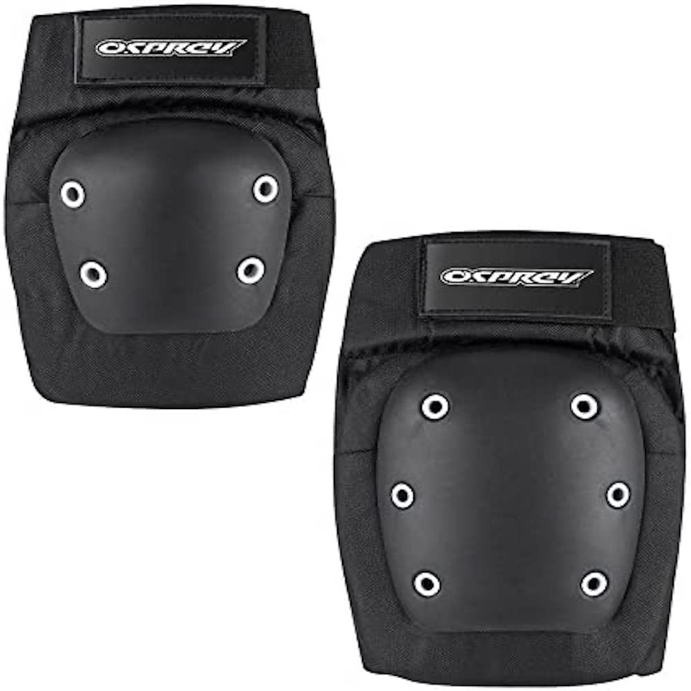 Osprey Adults Skateboard Knee and Elbow Protective Pad Set - Black