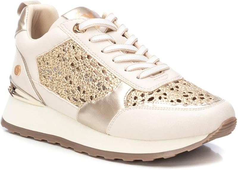 - Ténis femininos bege - calçado confortável e versátil - Moda casual - Modelo 14377701 (Tamanho: 38)