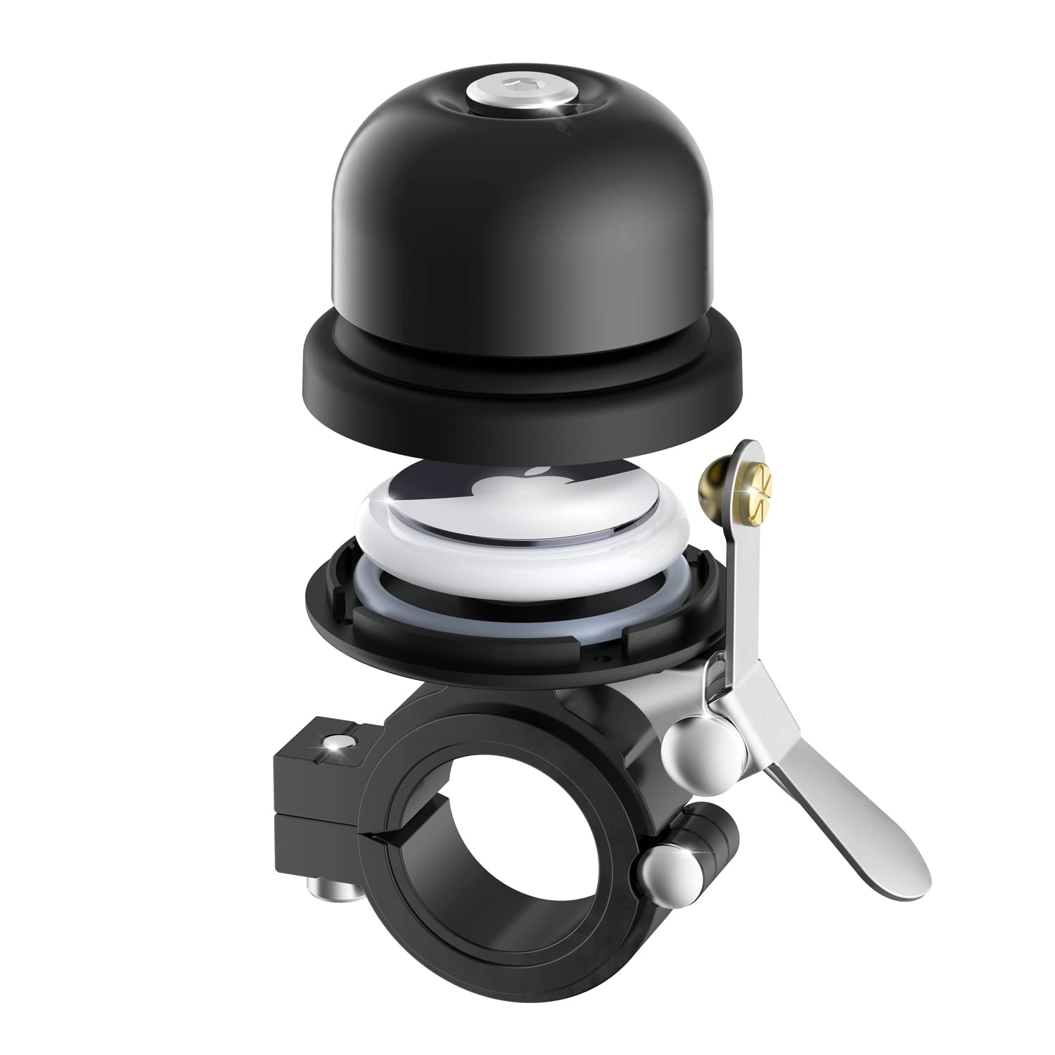 Photo 1 of Bicycle Bell for Apple AirTag, Stouchi AirTag Bike Mount GPS Tracker Waterproof Classic Brass Holder Hides AirTag Under Bike Bell Anti-Theft Fits for 1.13" to 1.25" Bicycle Handlebars
