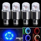 4X Bike Car Motorcycle LED Flash Lamp hot , Tuscom Wheel Tire Tyre Valve Cap Neon Light