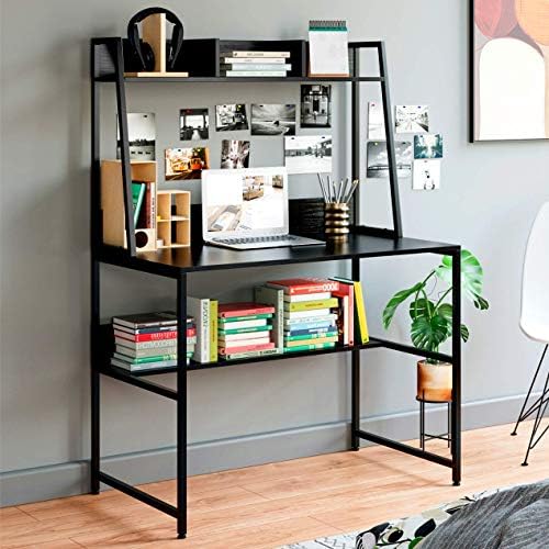 Kealive 47.2 Inch Computer Desk with Hutch, Home Office Desks with